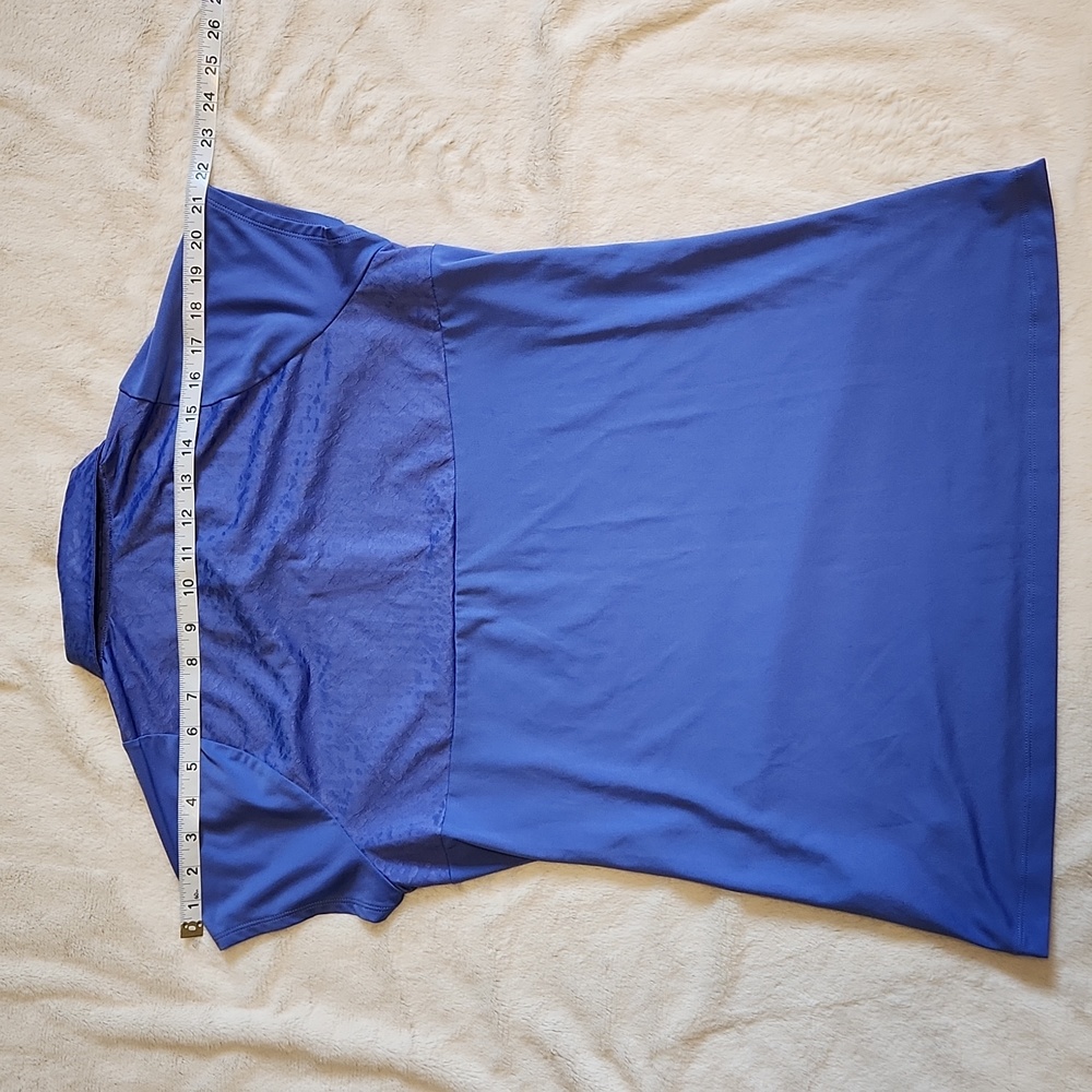 Adidas Periwinkle Blue Women's Golf Polo with Cap Sleeves Climacool Size Medium - Picture 5 of 8